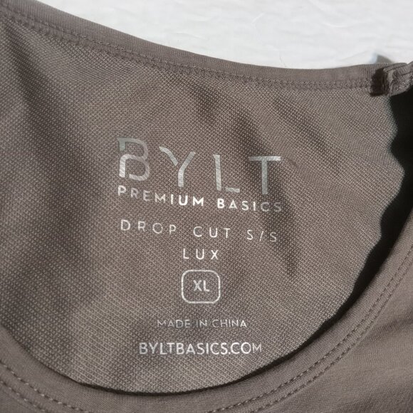 BYLT Premium Basics Men's Drop Cut Lux Short Sleeve Shirt XL Olive - Picture 4 of 8